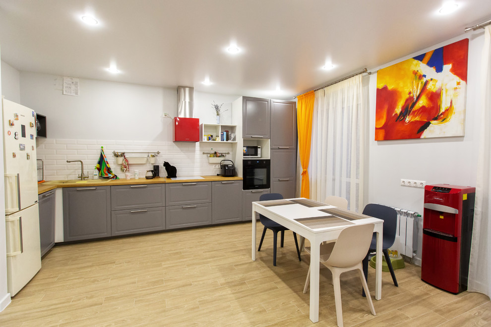 Дизайнерский ремонт в ЖК "Пять звезд", кухня-гостиная, Воронеж