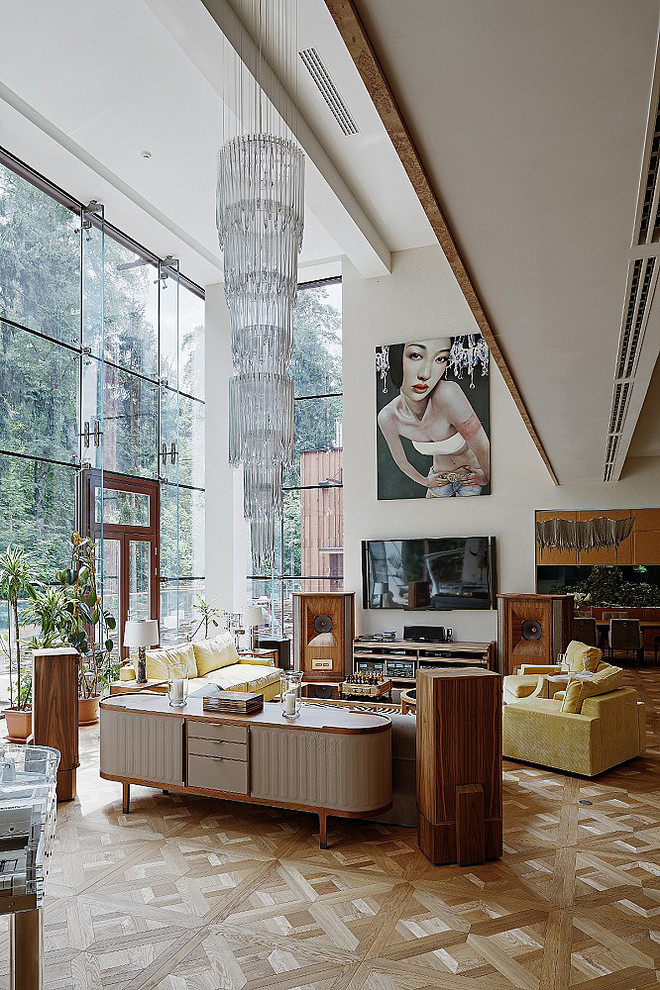 Обложка проекта: Домашний кинотеатр для интерьера гостиной частного дома.