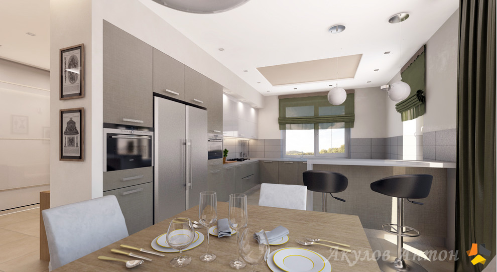 Дизайн-проект интерьера коттеджа в с.Малая Валяевка. 195 кв.м.