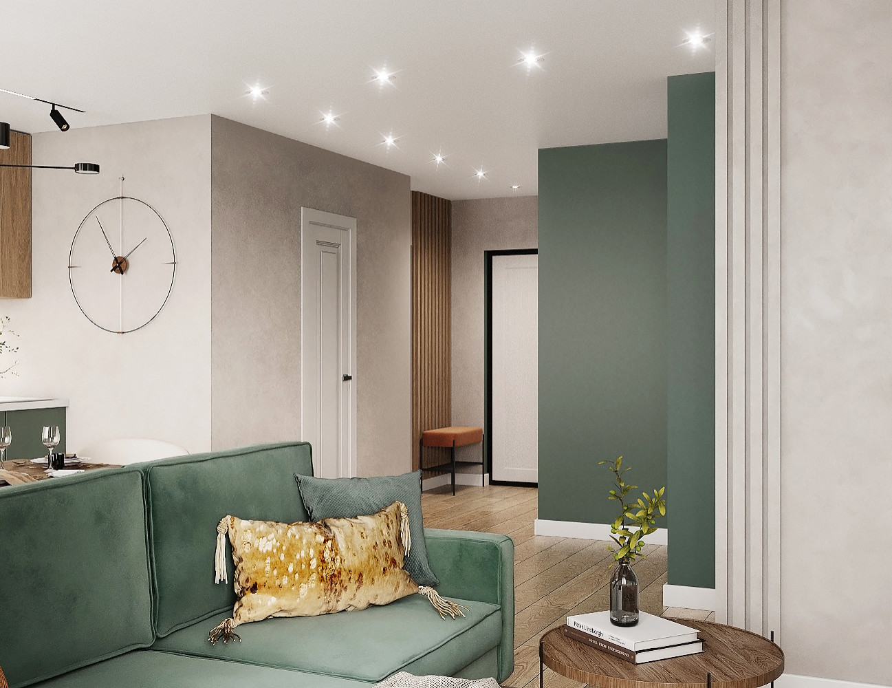 Квартира в оттенках зеленого