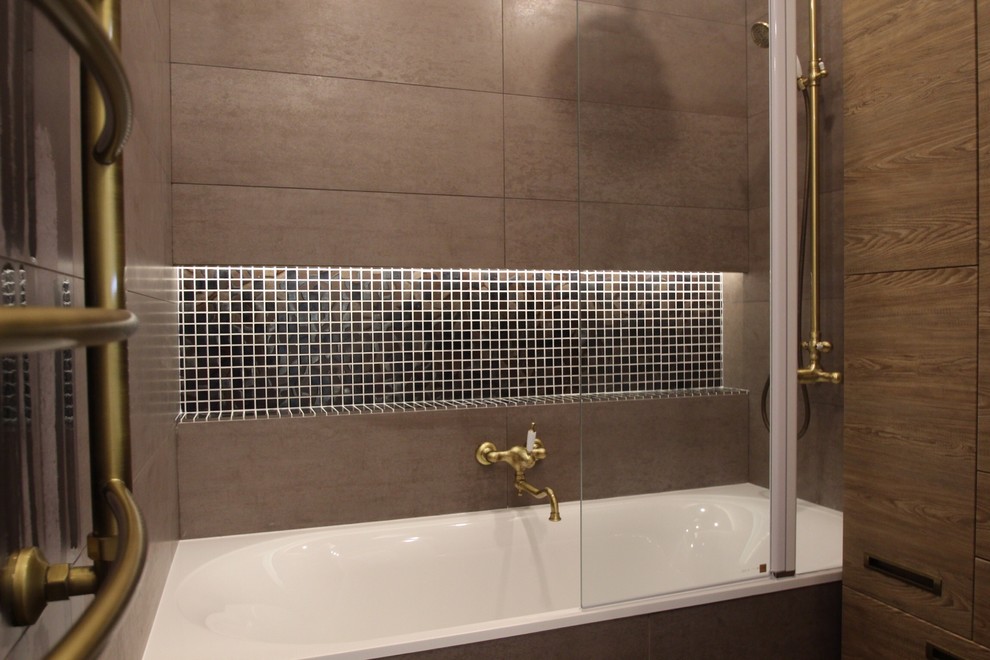 Санузел. Дизайн-проект и готовый результат.