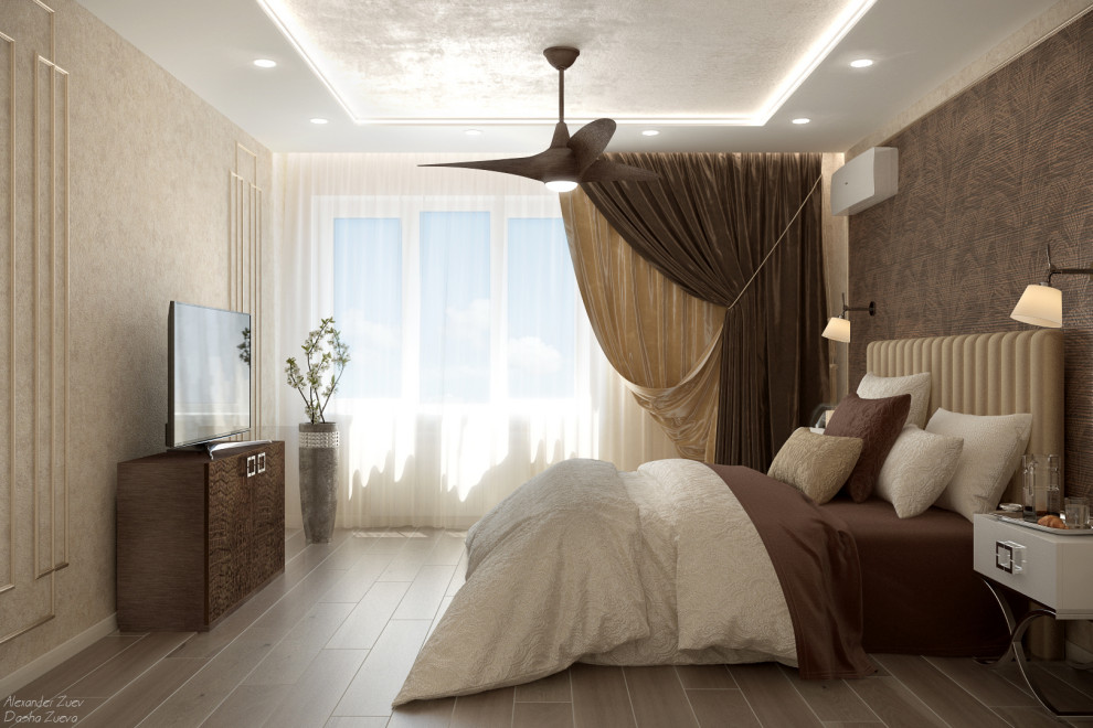 Дизайн хозяйской спальни в таунхаусе (итоговый вариант), ЖК "Немецкая деревня"