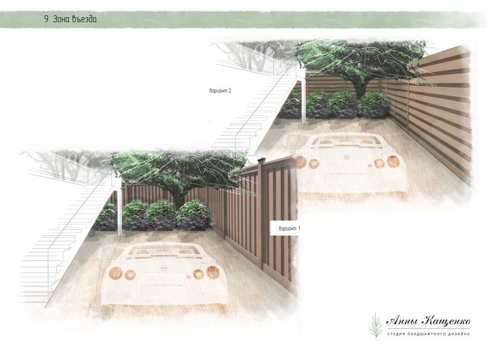Проект участка с перепадом высот в средиземноморском стиле