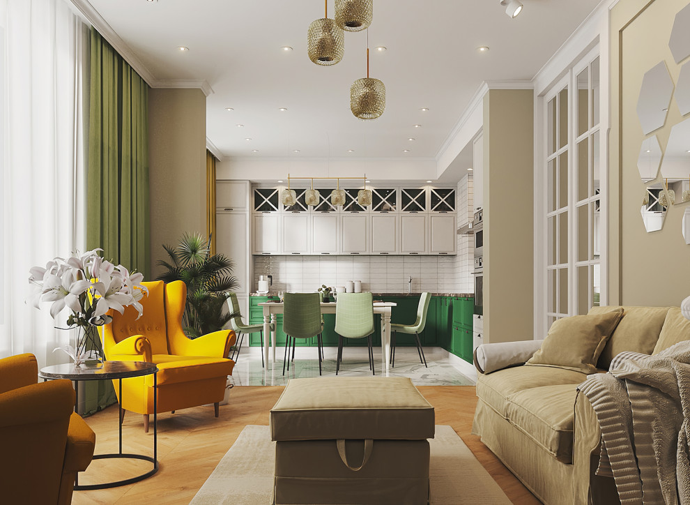 Кухня-гостиная и санузел в частном доме