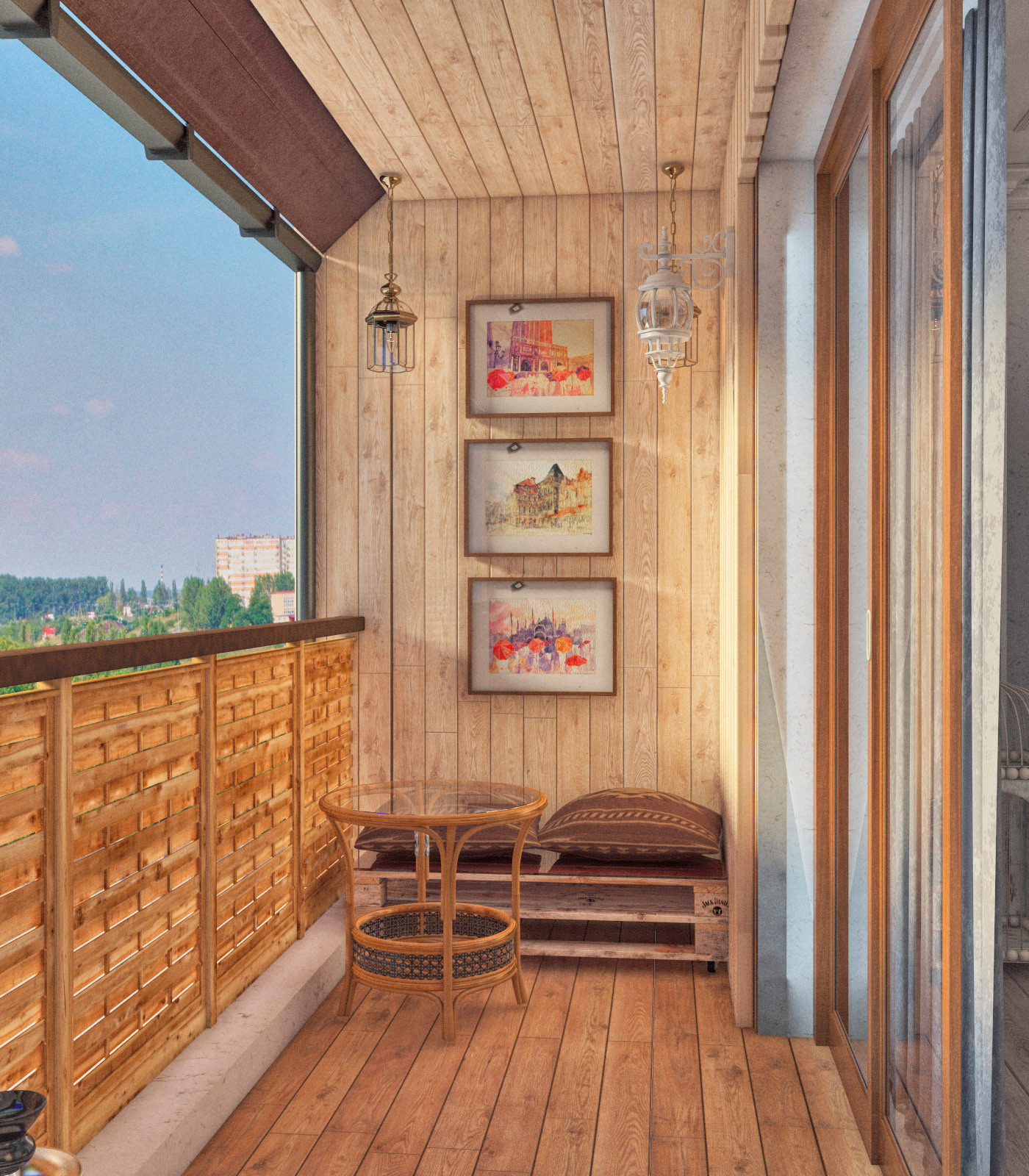 Интерьер трёхкомнатной квартиры. Лофт.