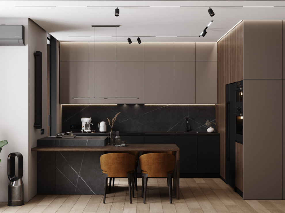 Брутальный современный интерьер, ЖК Румянцево Парк