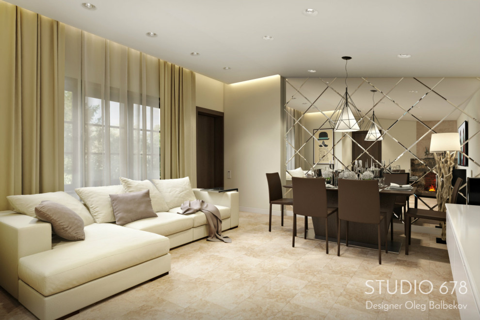 Гостиная с банной зоной