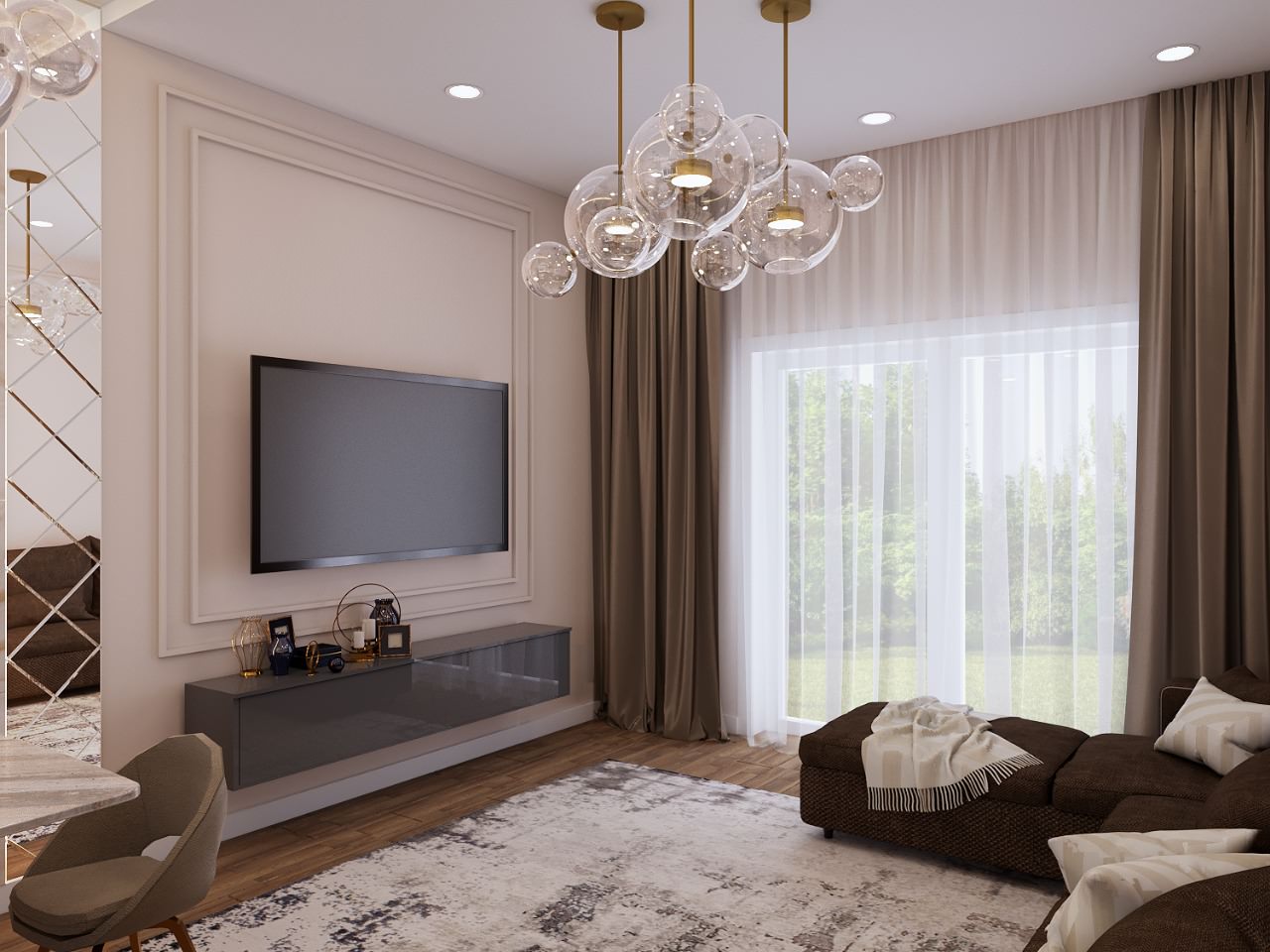 Кухня-гостиная, зона гостиной