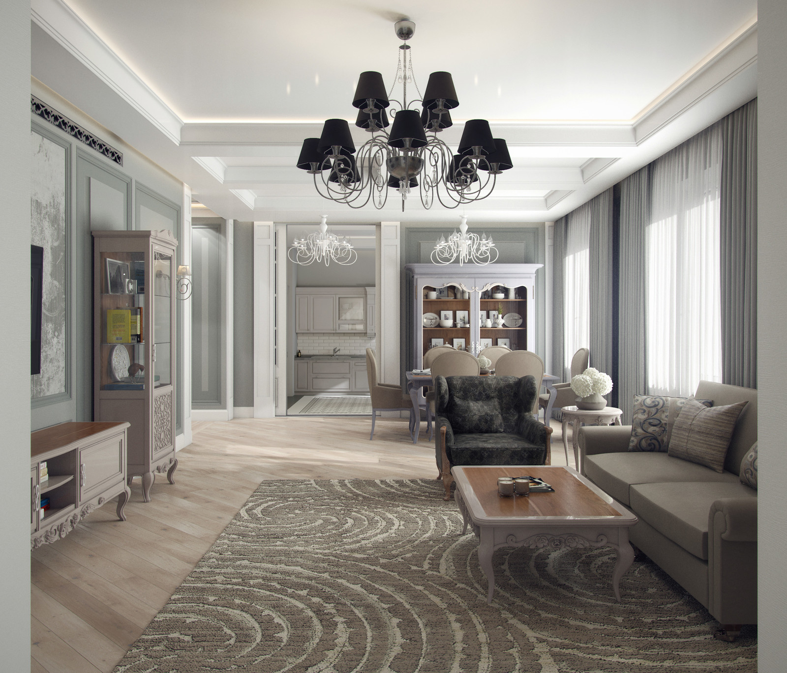 Обложка проекта: Проект интерьеров квартиры в стиле современной классики