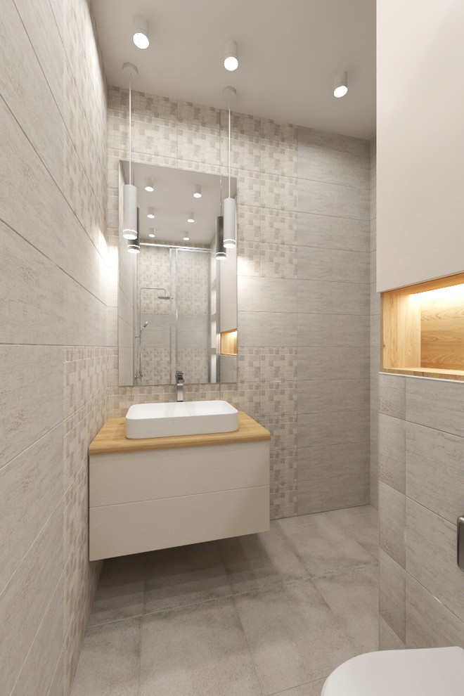 Дизайн интерьера трехкомнатной квартиры 115 м2 (Санкт-Петербург) гостевой туалет