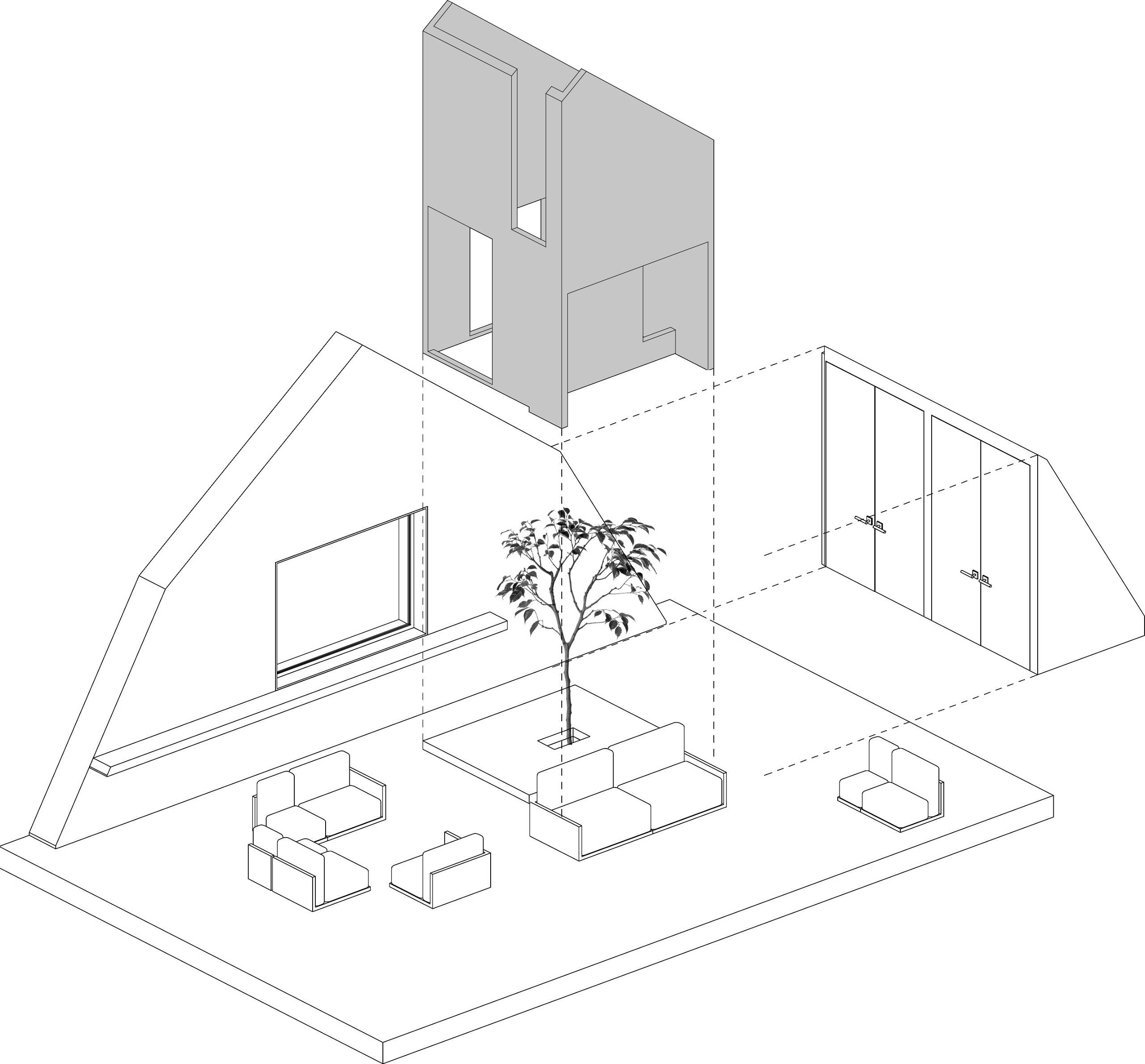 Проект недели: Мансарда с живым деревом «в кубе»