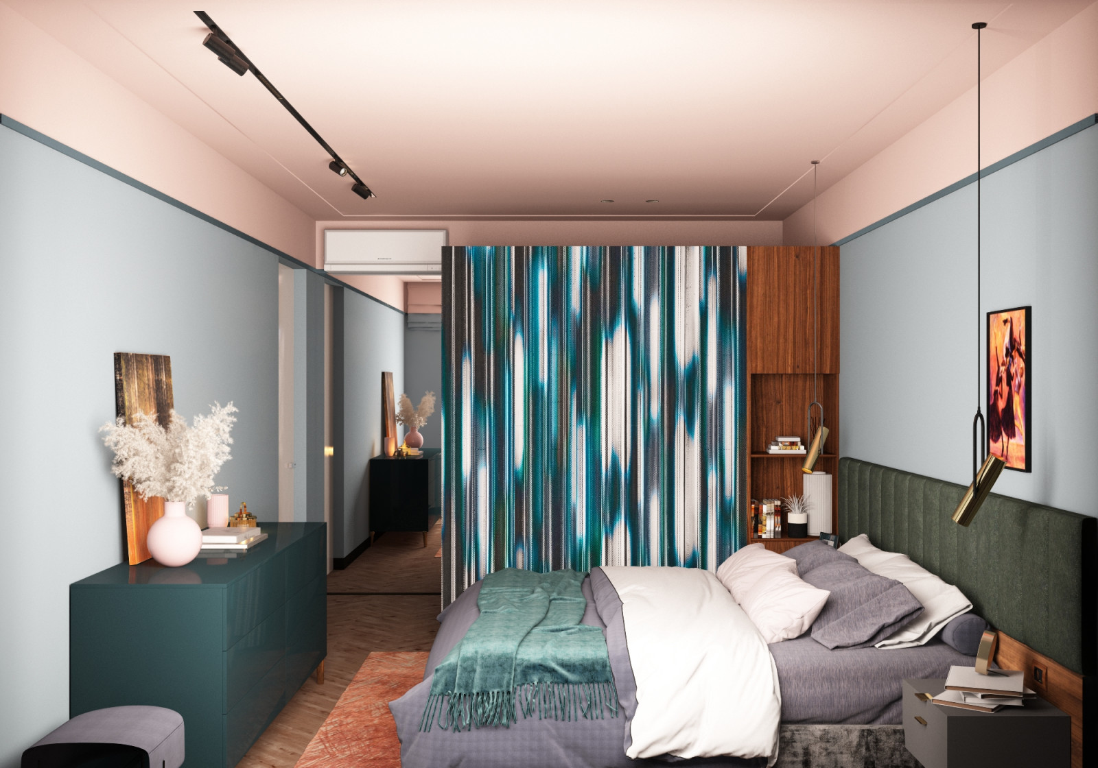 Яркий дизайн интерьера на взлётке