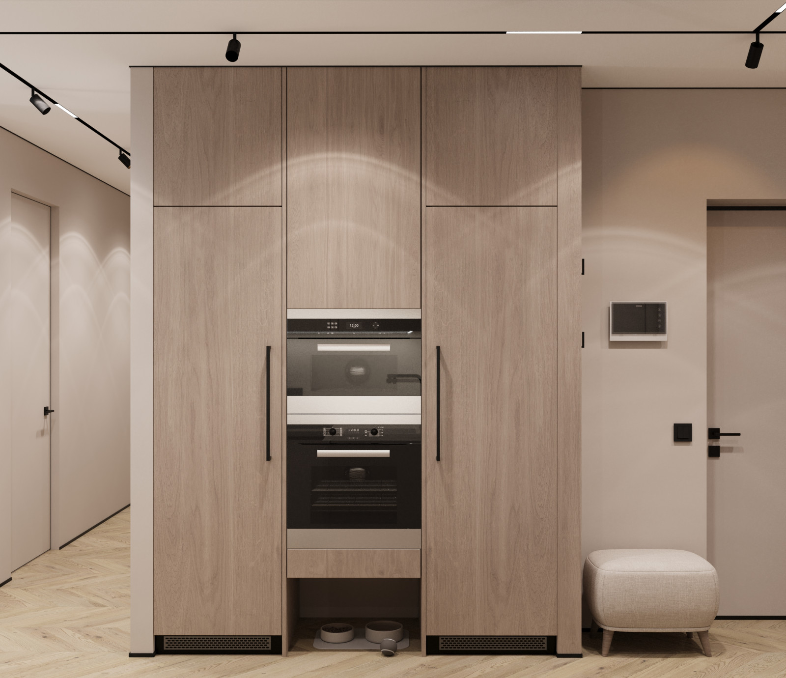 Дизайн интерьера прихожей  в квартире  ЖК "Брусника"