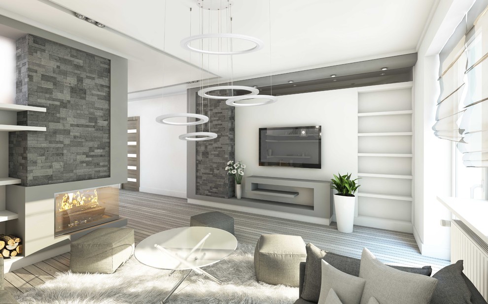 Уютная гостиная в светлых тонах