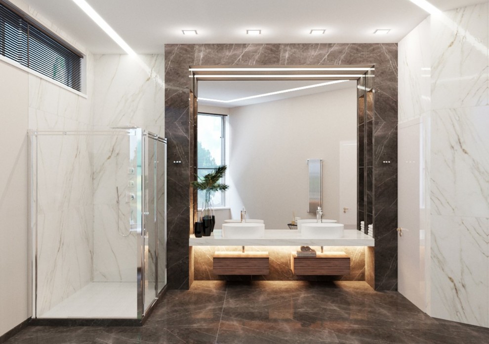 Современный интерьер загородного дома - санузел