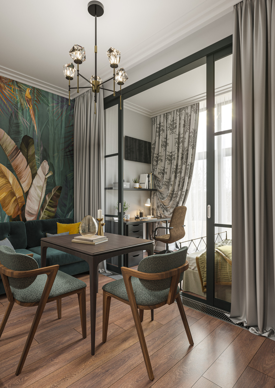 Рабочий стол + гостиная