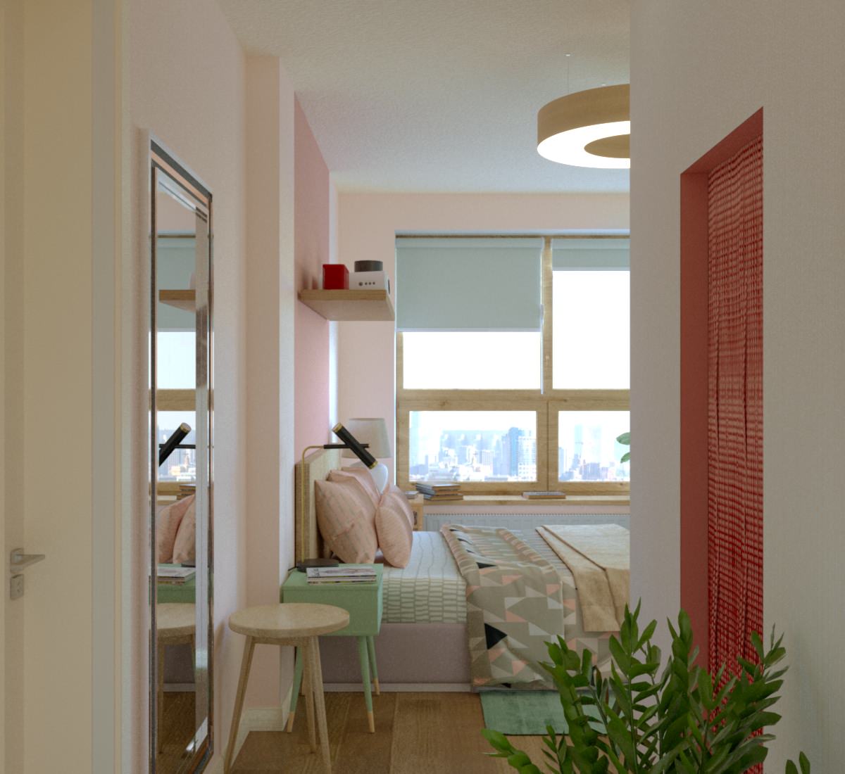 Яркая квартира для девушки ЖК Нагорный