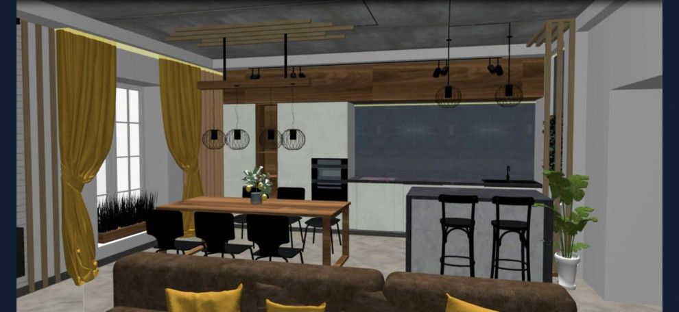 Преображение пространства кухни-гостиной в стиле Лофт