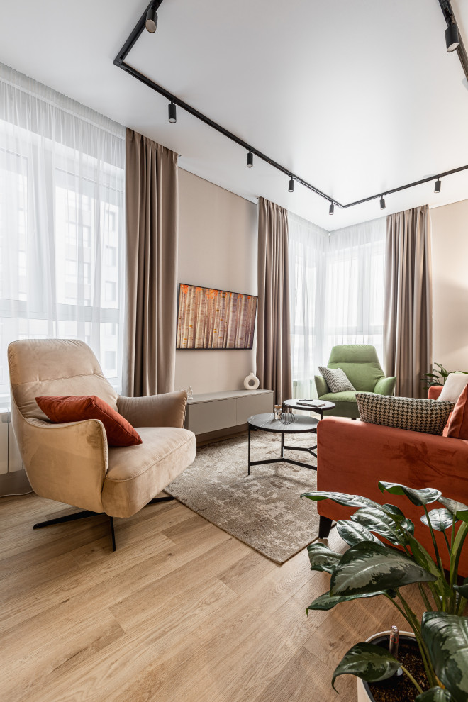 Двухкомнатная квартира в современном стиле с яркими акцентами