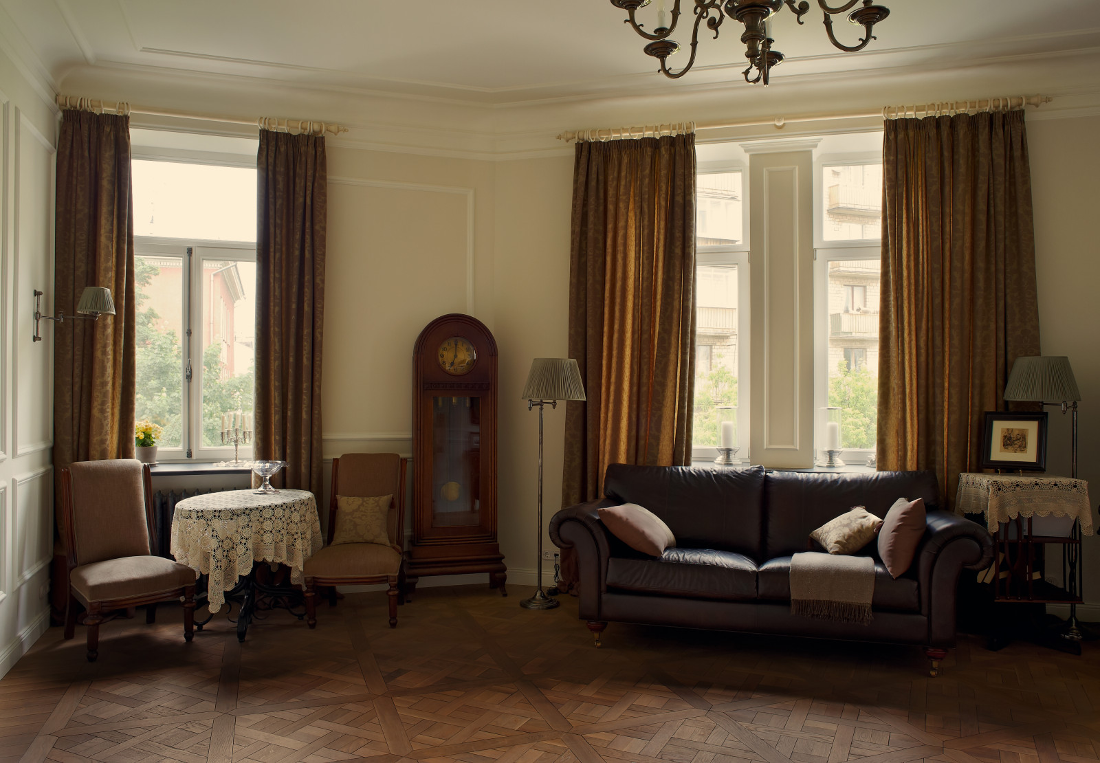 Интерьер гостиной в стиле старой Москвы