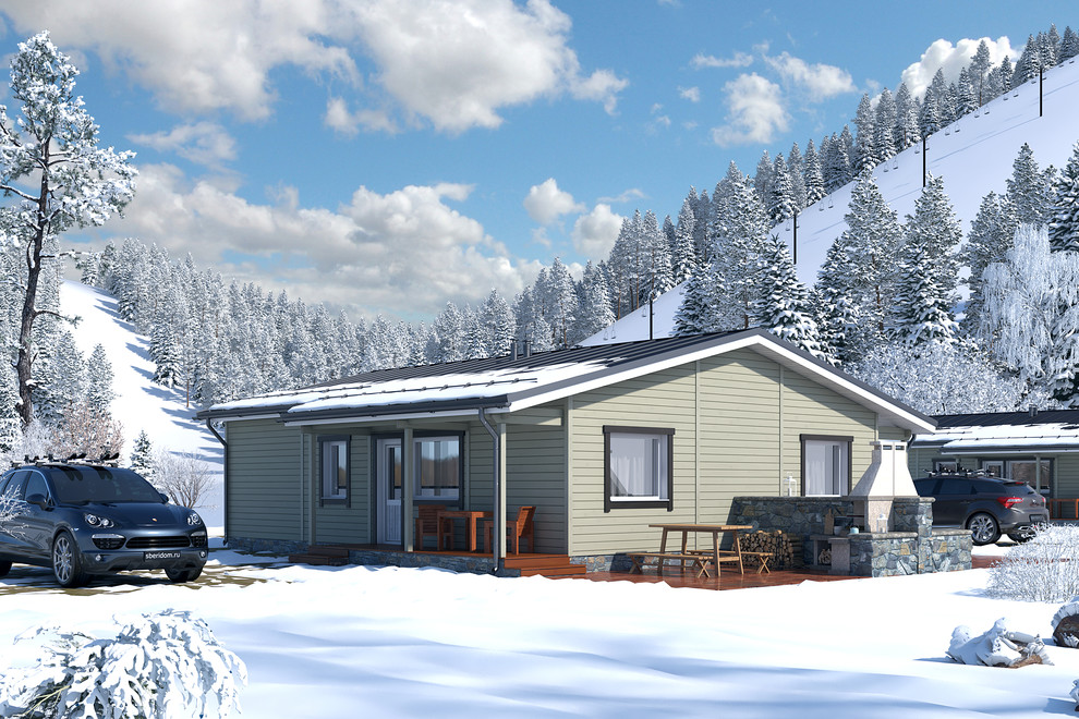 Двухквартирные апартаменты из клеёного бруса для постоянного проживания Базис 1