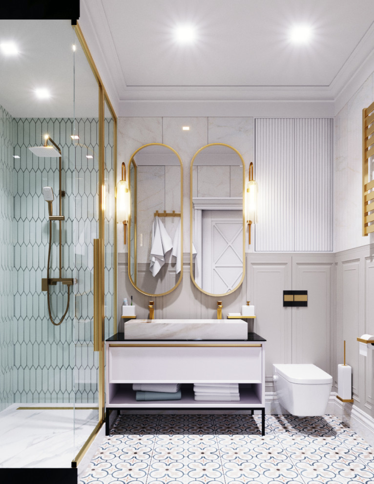 Дизайн ванной комнаты и душевой комнаты в классическом стиле. Вариации.