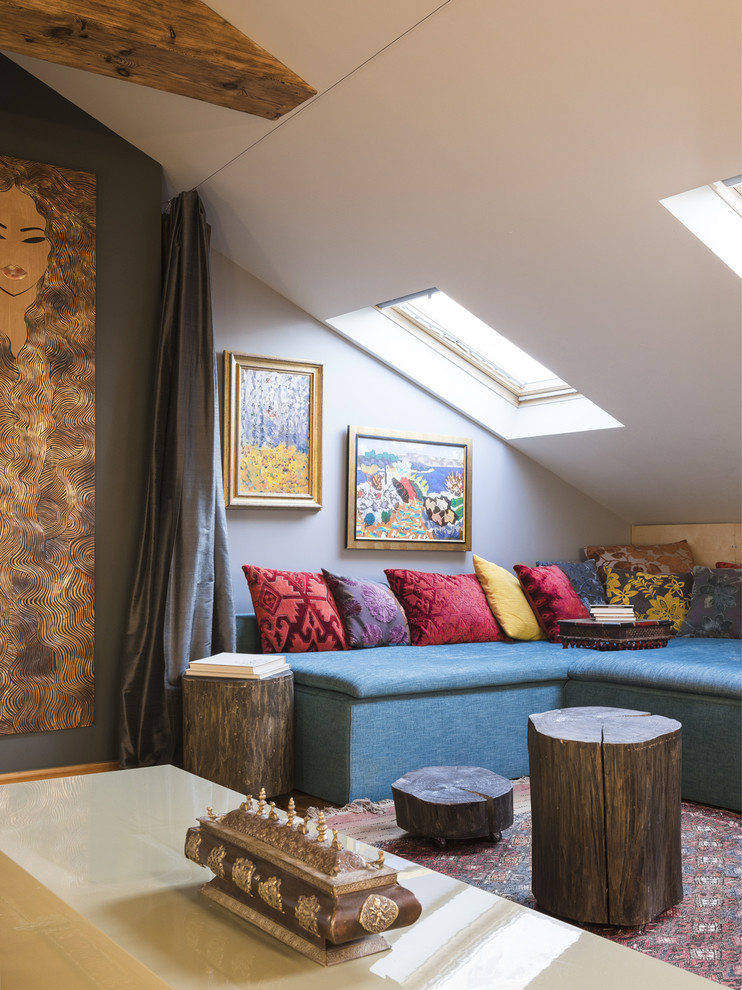 Мансарда с элементами стиля бохо-шик