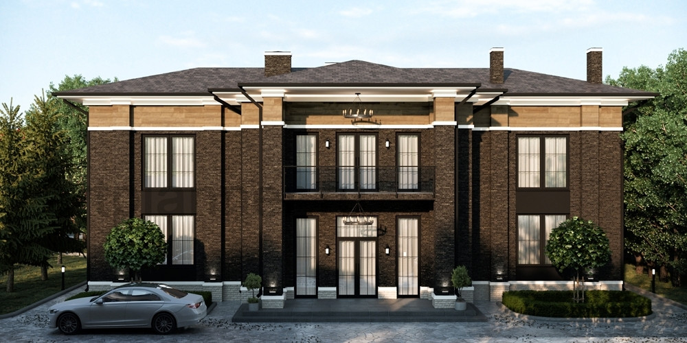 Частная архитектура "Загородный дом в стиле райта"