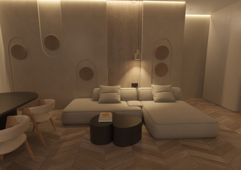 Дизайн-проект квартиры 62м2 ЖК Манхэттен Челябинск, стиль джапанди