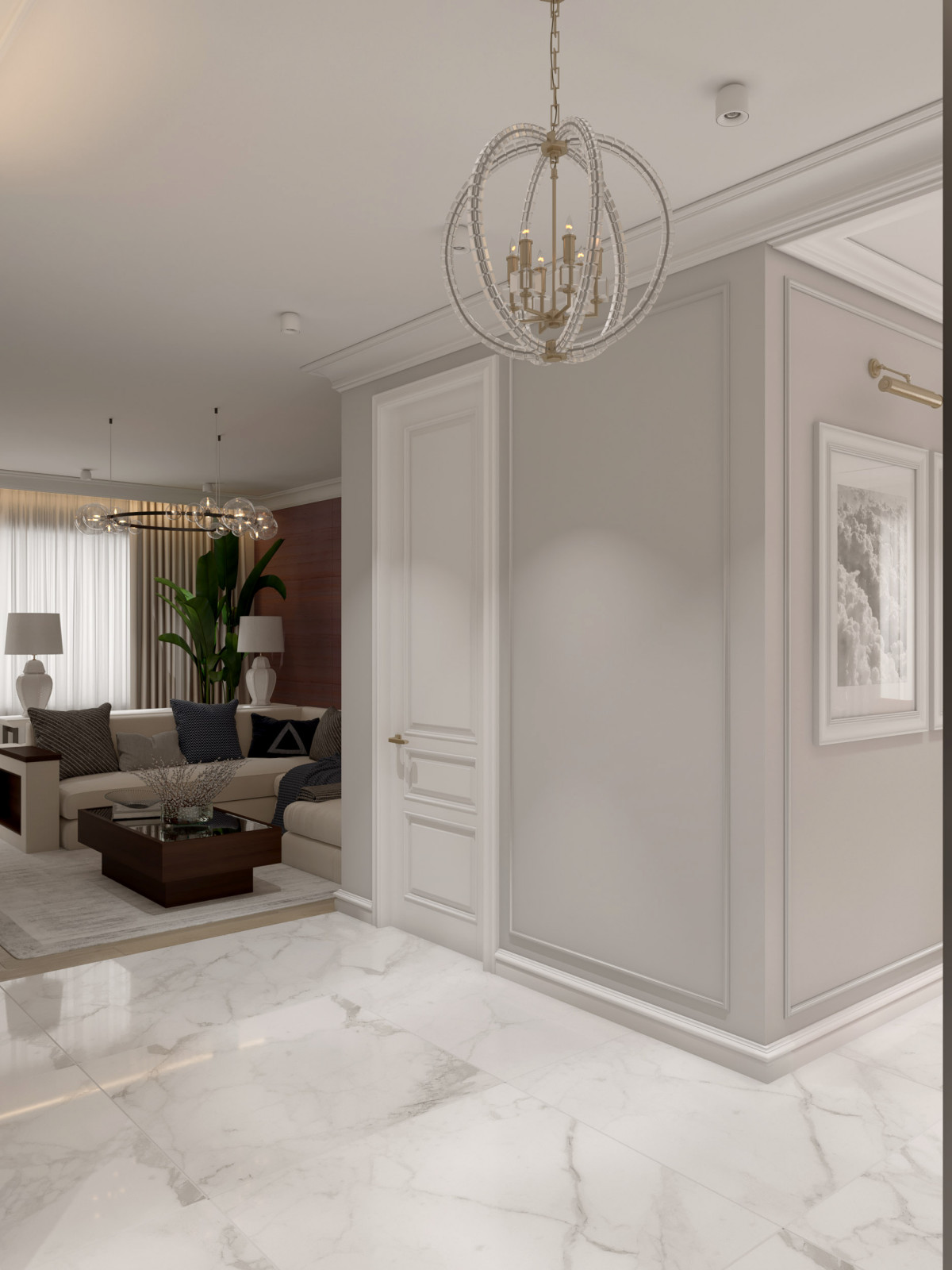 Современная классика квартира 100м2 Ольховский