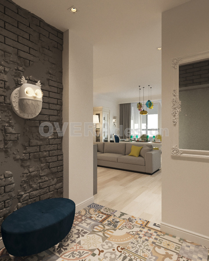 Проект 3х комнатной квартиры в стиле фьюжн