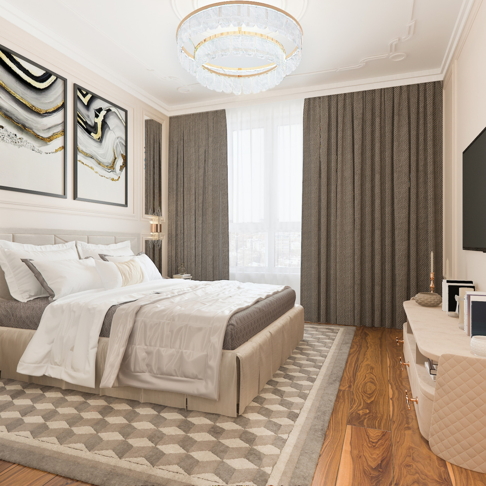 Современный интерьер в смешанном стиле.