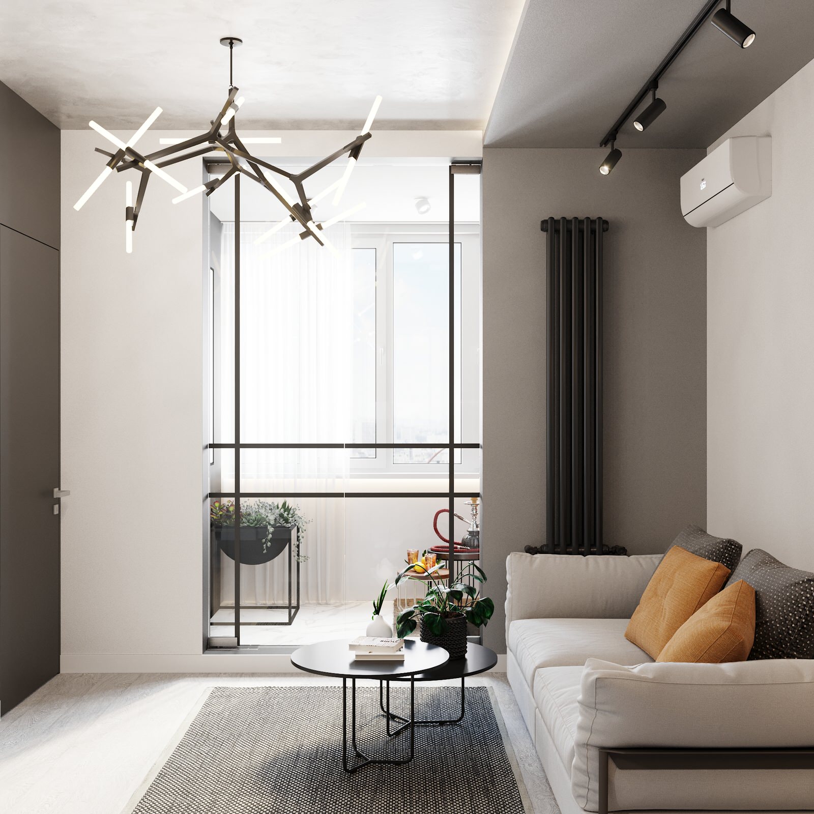 Квартира для холостяка с одной спальней и кухней-гостиной