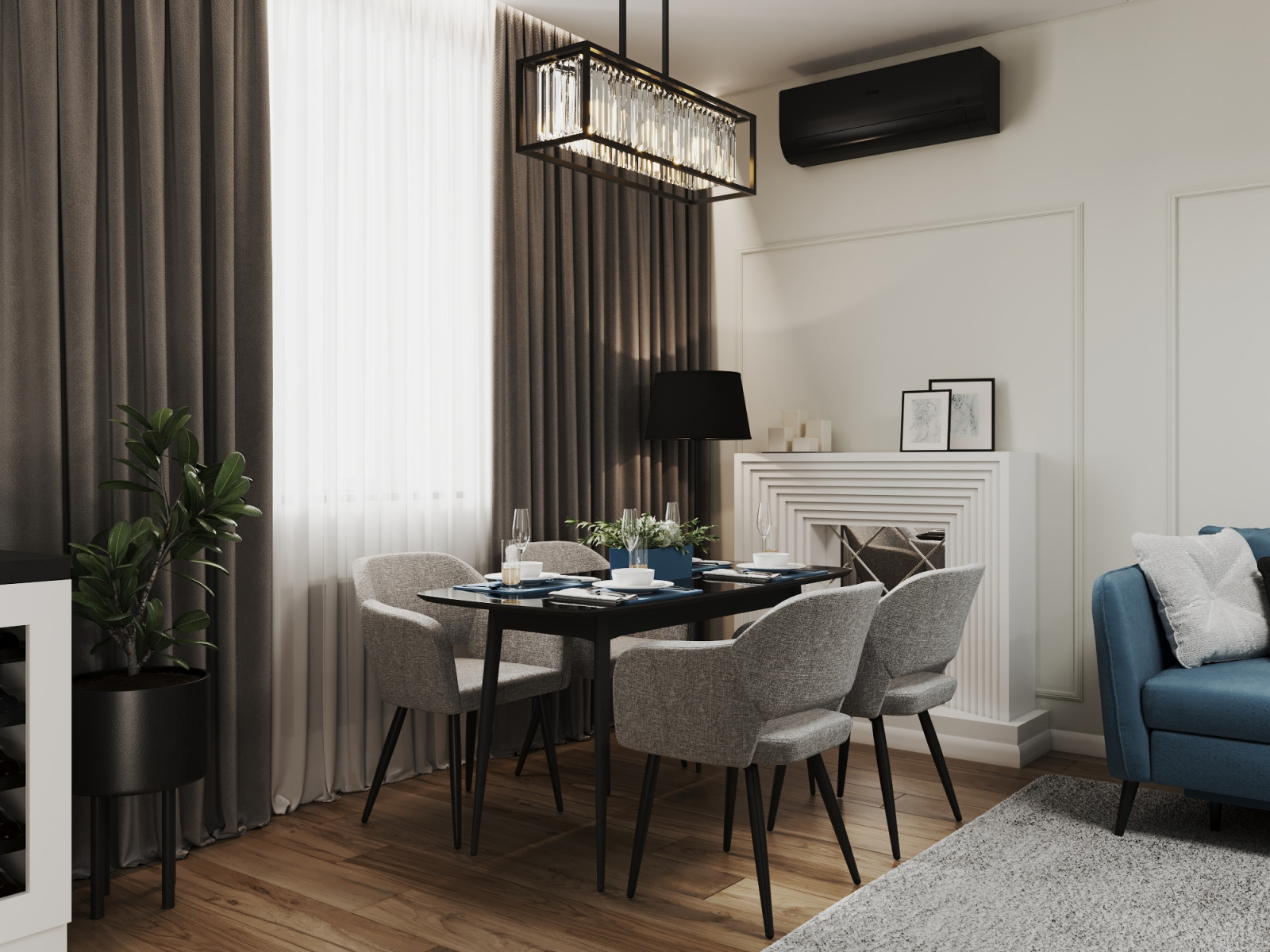 Дизайн интерьера трехкомнатной квартиры "Квартира в стиле современная классика"