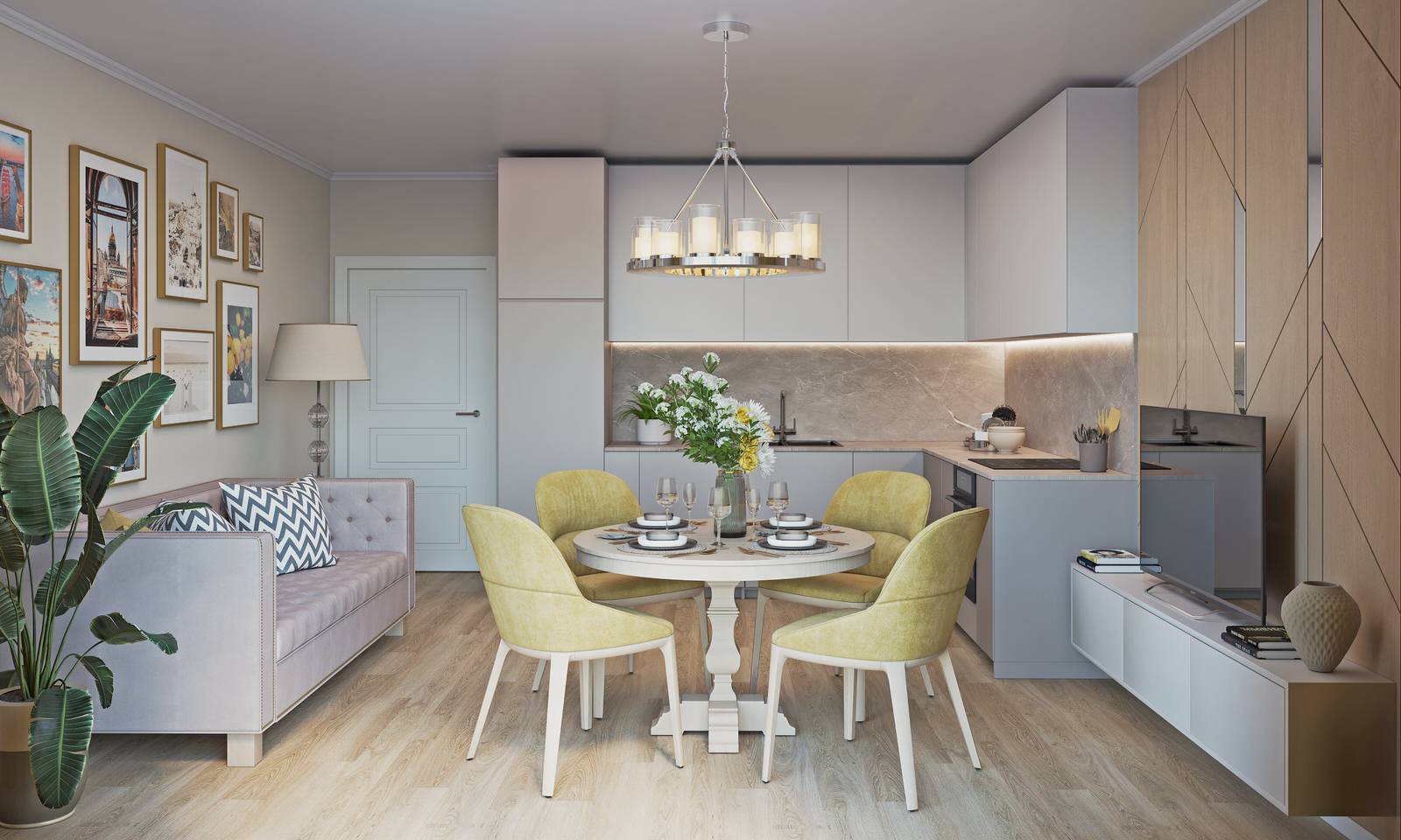 Обложка проекта: Четырехкомнатная квартира. 120м2, ЖК «Наследие»