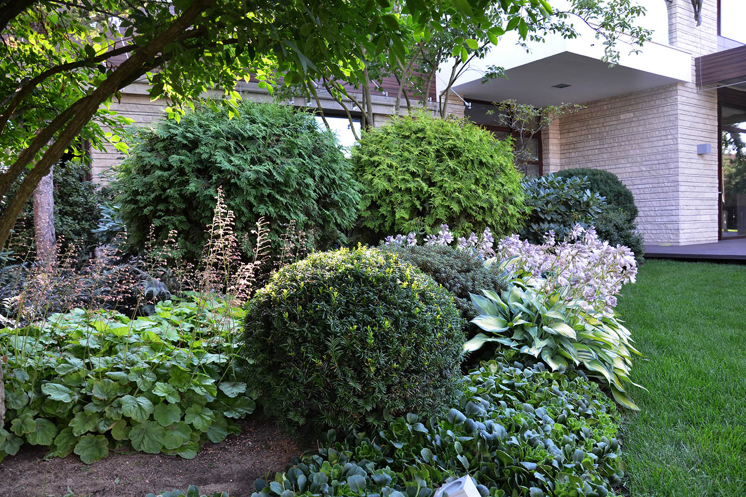 Современный сад в КП "Бенилюкс" вилла 2