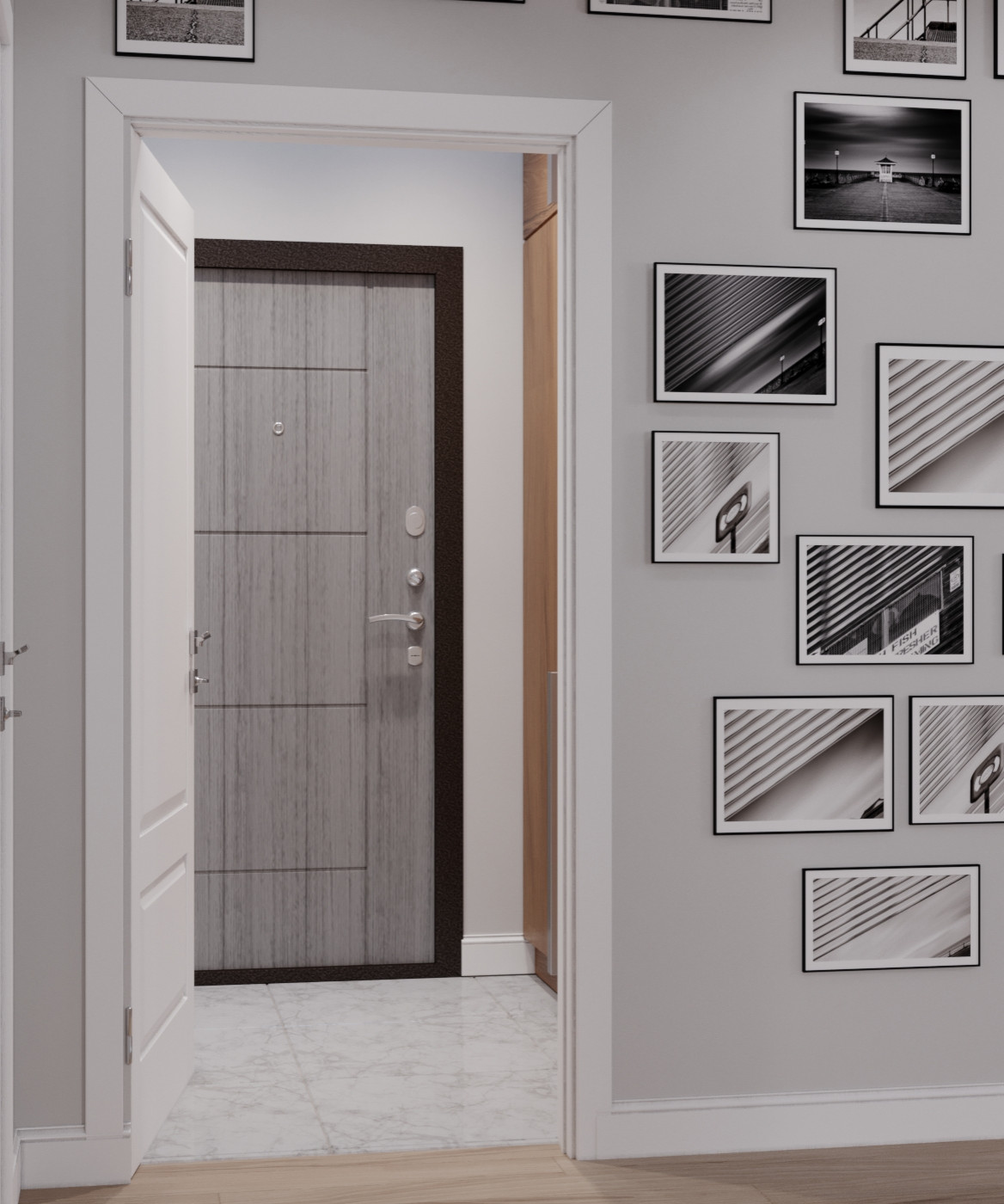 Интерьер в скандинавском стиле 152 м^2. г.Казань