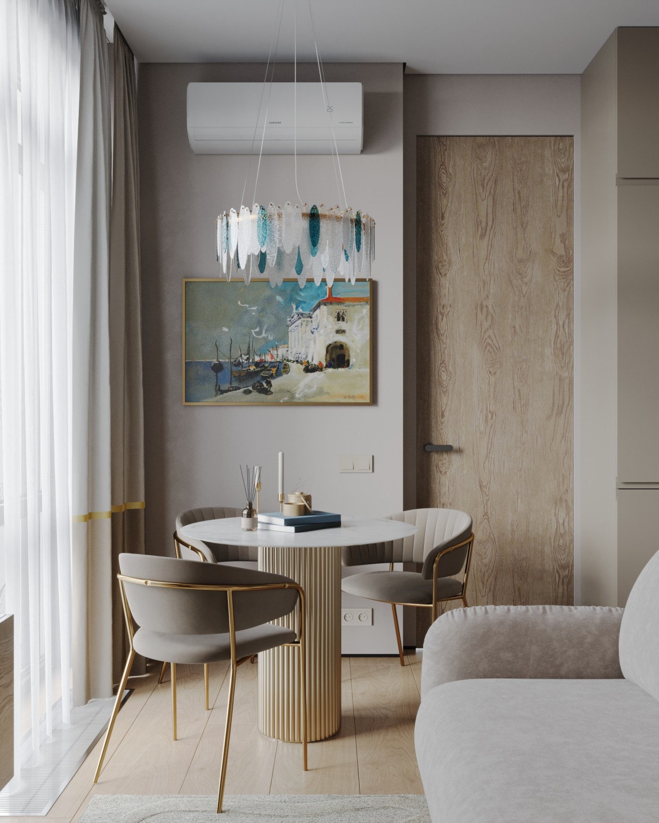 Дизайн интерьера однокомнатной квартиры "1к. квартира в ЖК Russian Design Distri