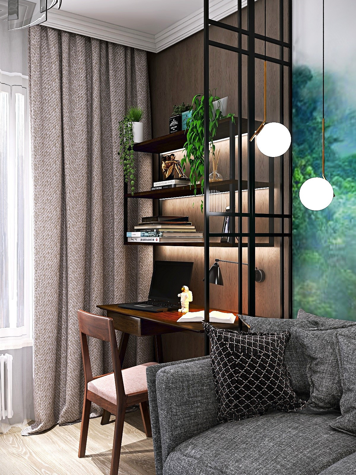 Мини-кабинет в интерьере