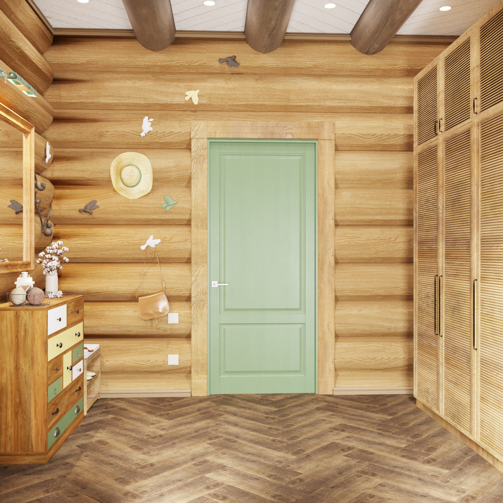 Деревянный дом из дикого бревна