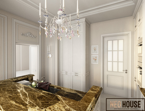 Завораживающий мрамор на кухне