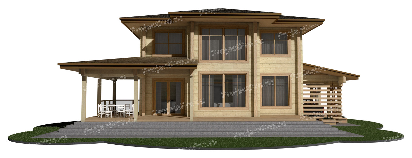 G-010. Двухэтажный деревянный жилой дом из клееного бруса