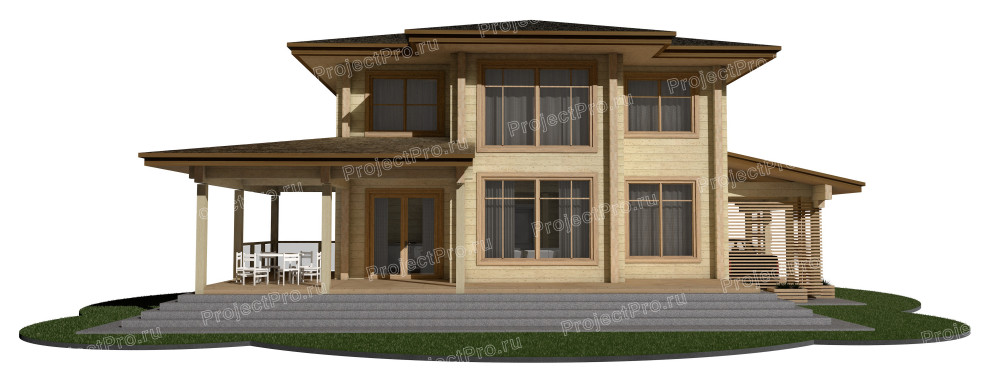 G-010. Двухэтажный деревянный жилой дом из клееного бруса