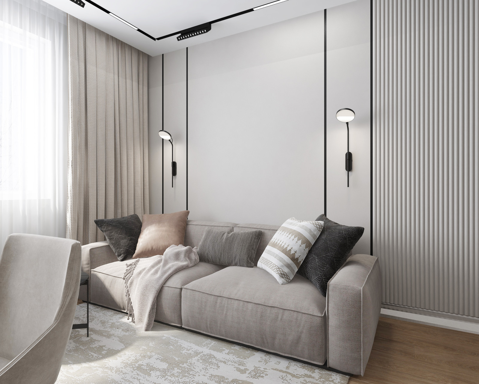 Дизайн-проект  кухни-гостиной в г . Москве