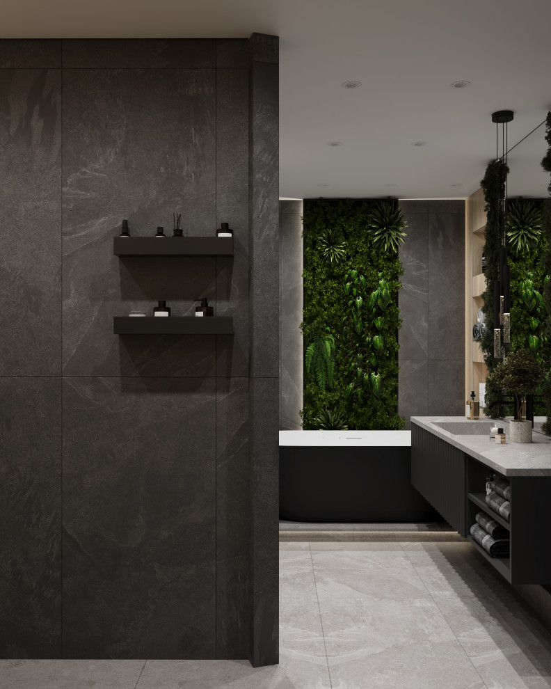 Ванна в темных тонах