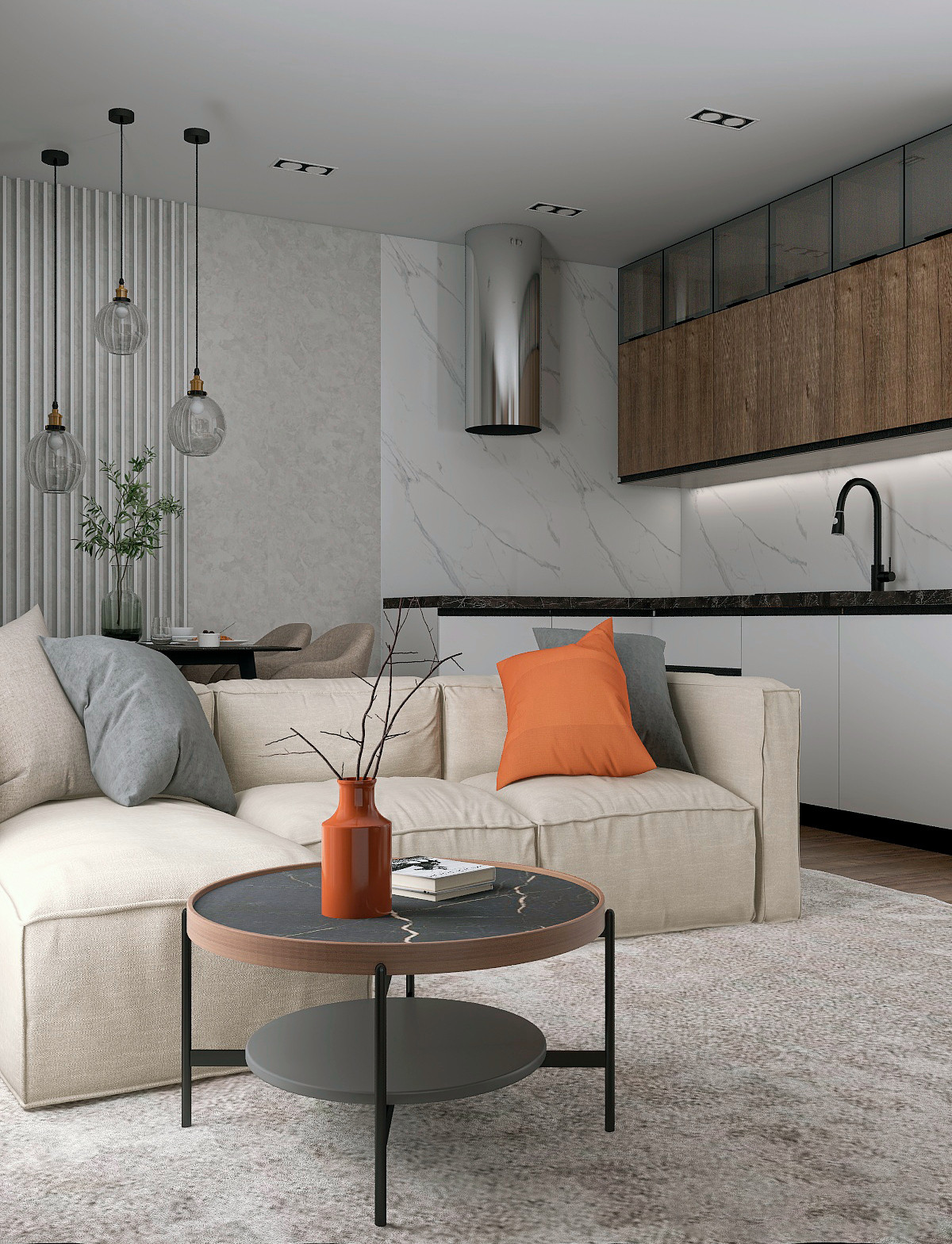 Кухня-гостиная 21 м2 в ЖК «Европейский»