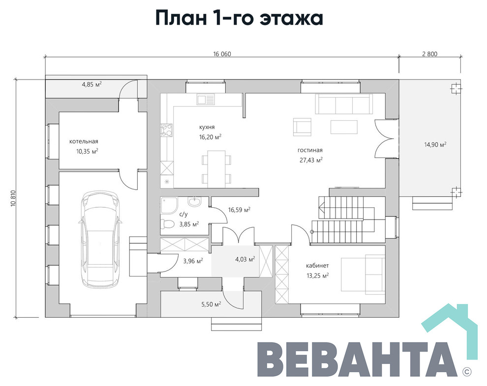 Обложка проекта: Загородный дом по проекту "Дом Валерии"