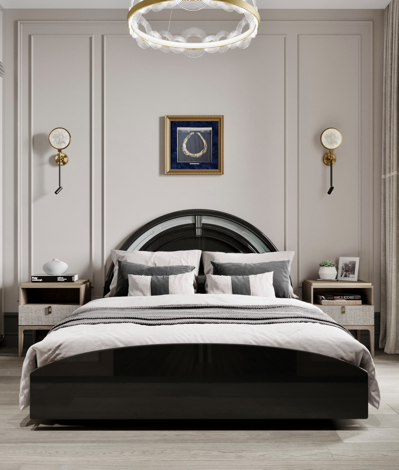 Элегантный интерьер в серо-зеленых оттенках