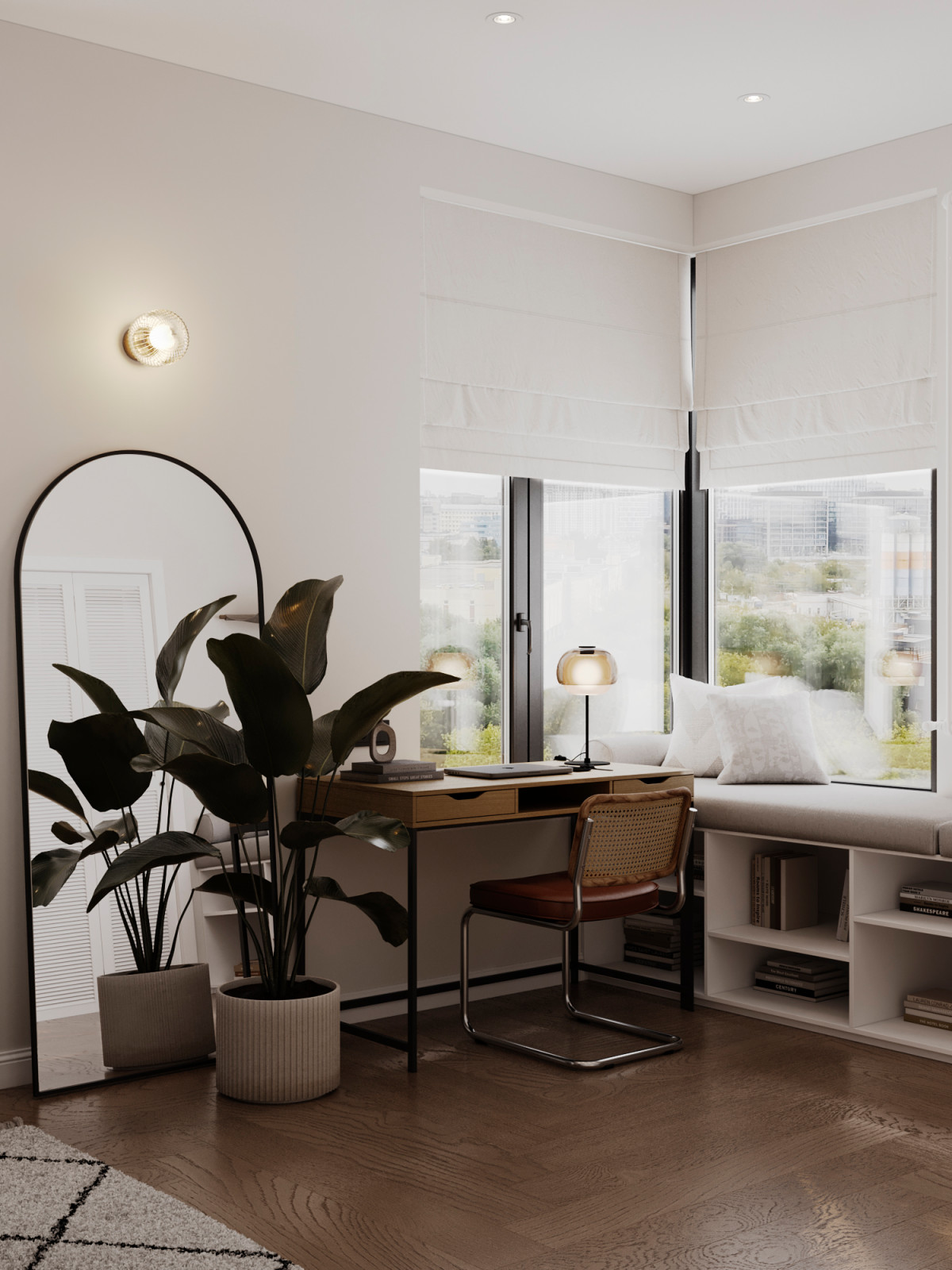 Светлый интерьер с цветовыми акцентами в ЖК Level Стрешнево