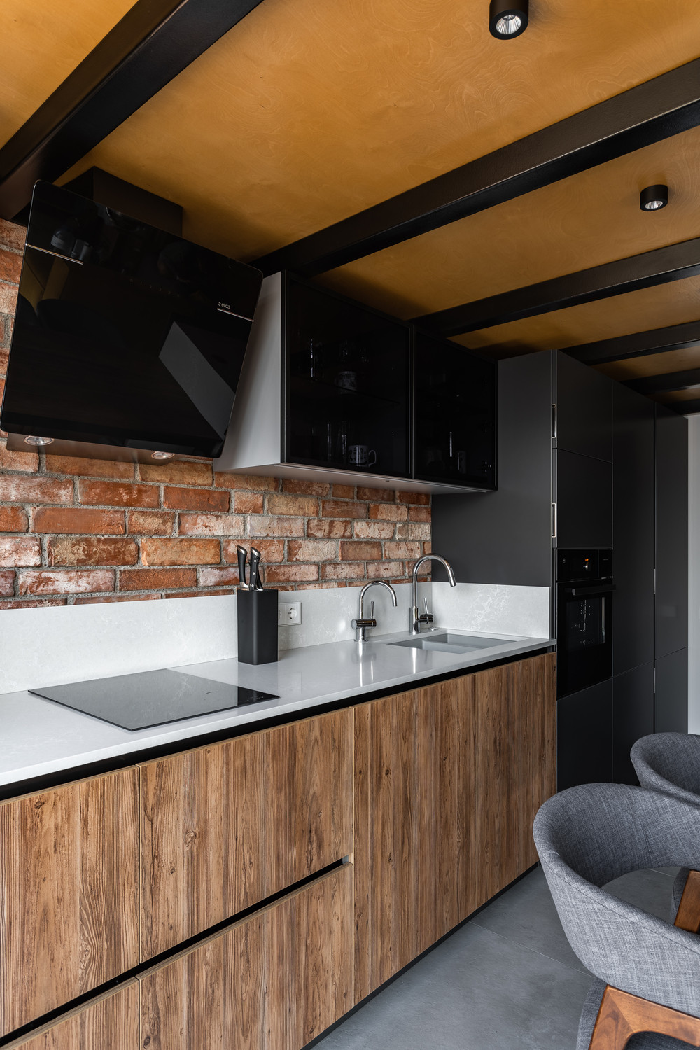 Нестандартное решение для зоны отдыха на кухне